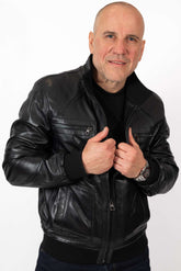 Men's leather Bomber jacket Dani Black